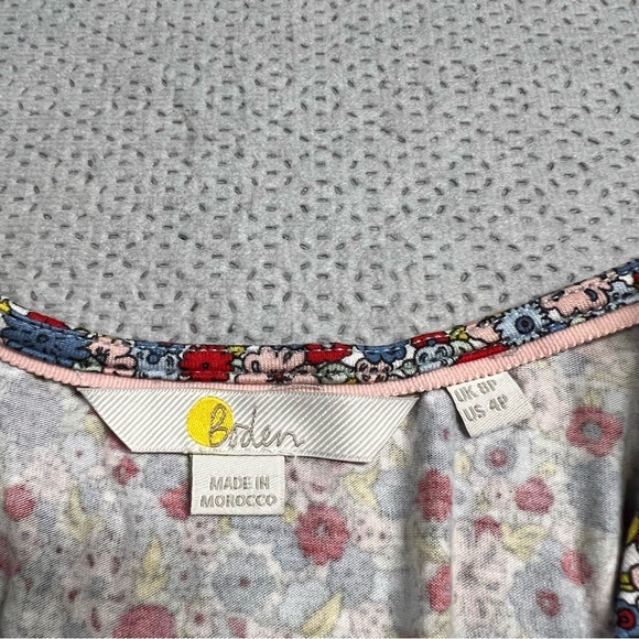 Boden V-Neck Floret cluster Puff Sleeve Jersey Dress Size 4P EUC - Picture 5 of 11